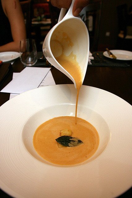 Charcoal grilled tomato soup by Claudio Sandri