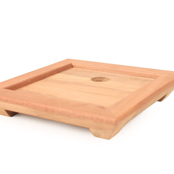 SOPORTE MADERA IROKO 27x27 cm (Para plato 20x20)